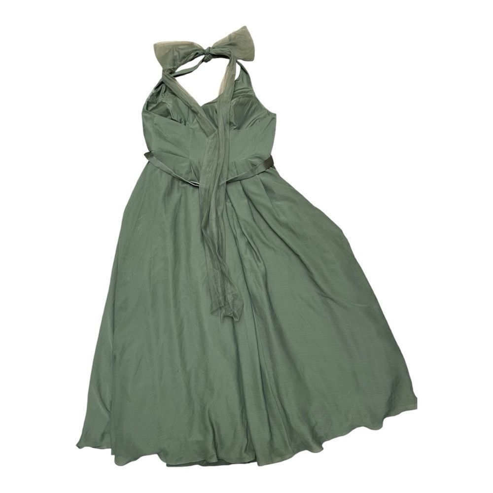 White by Vera Wang Sage Green Halter Wedding Dress - Picture 9 of 10